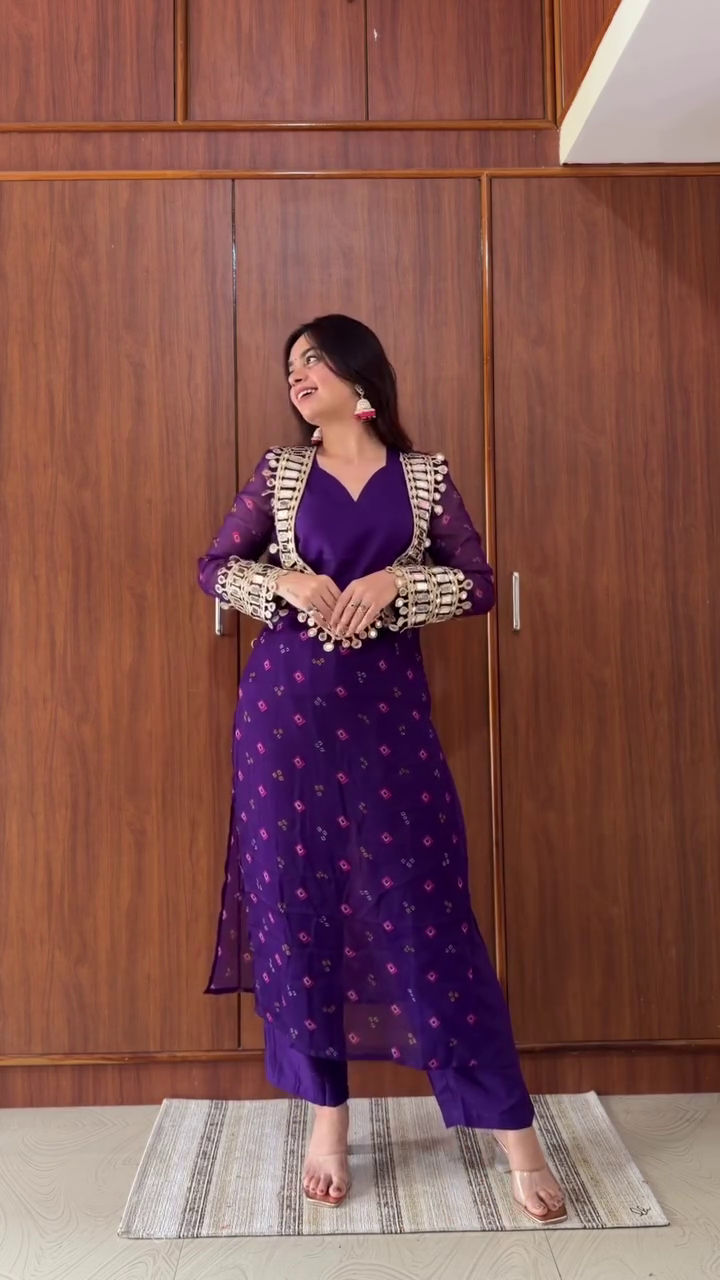 Embroidered Sheer Kurta Set