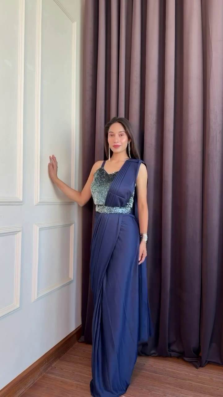 Designer Party Wear Saree with Sequin