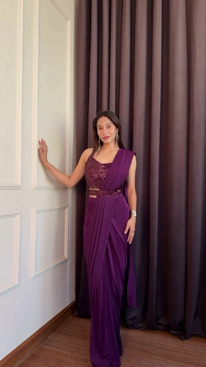 Designer Party Wear Saree with Sequin