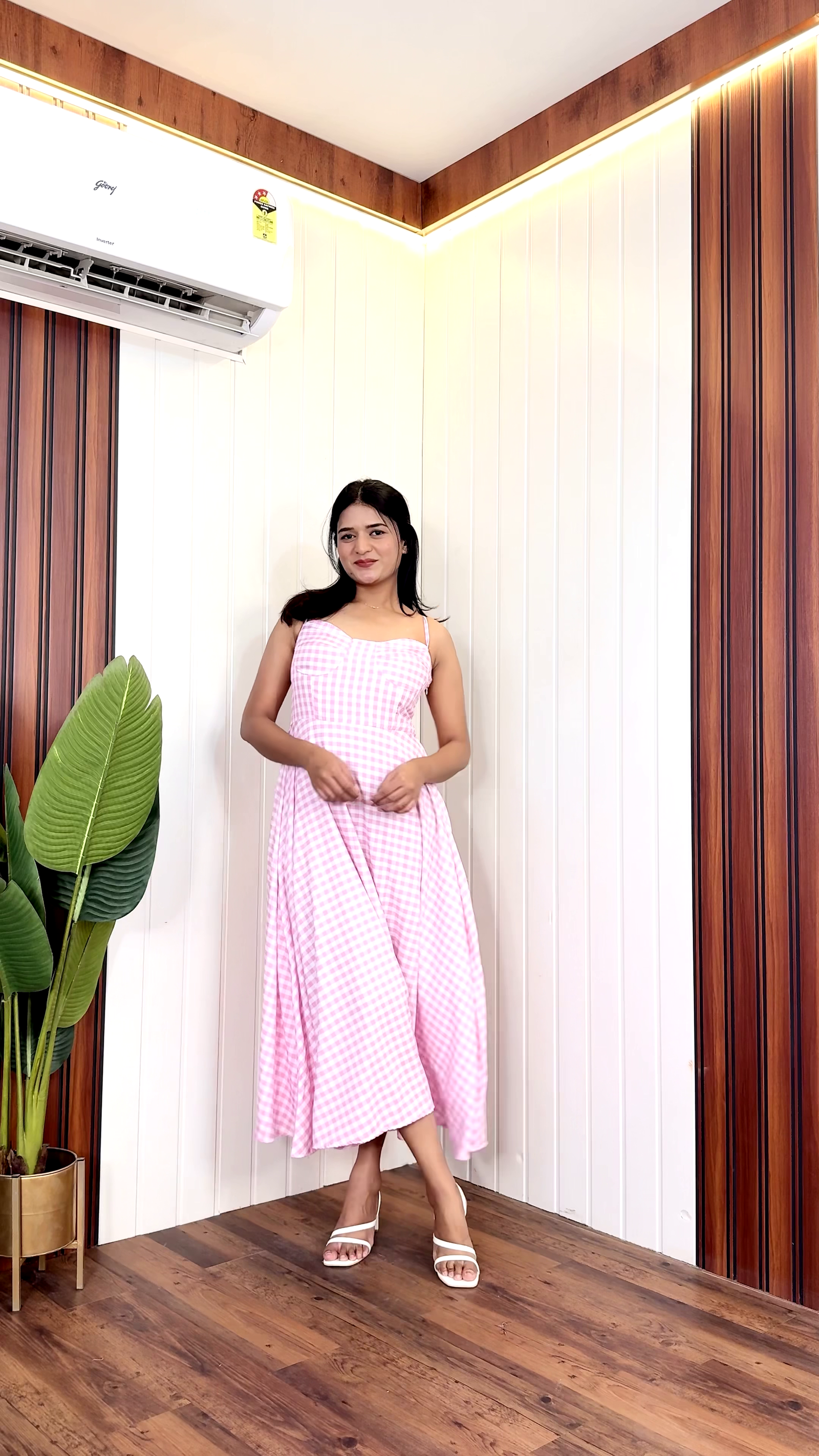 Sunny Gingham Midi Dress