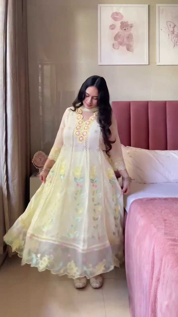 Embroidered Anarkali Suit Set