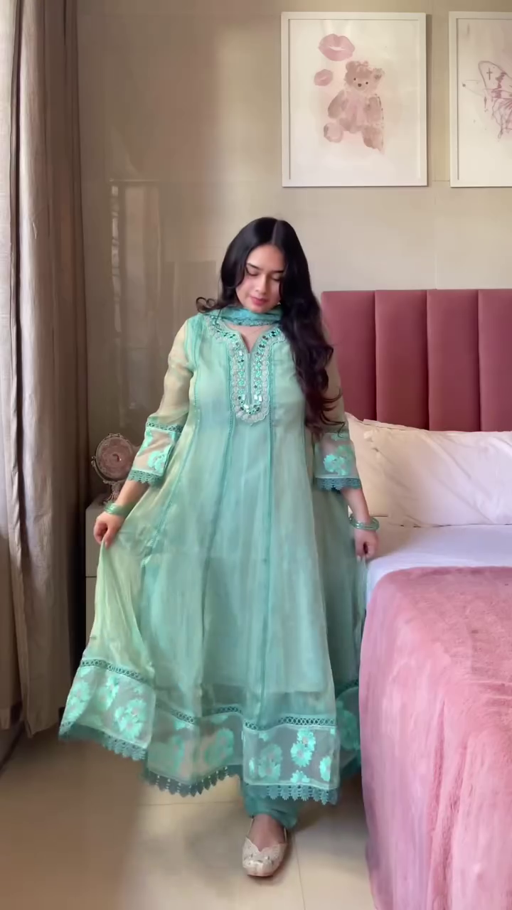 Embroidered Anarkali Suit Set