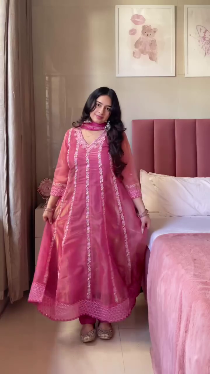 Embroidered Anarkali Suit Set