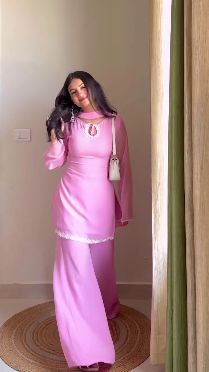 Elegant Pink Kurta Palazzo Set