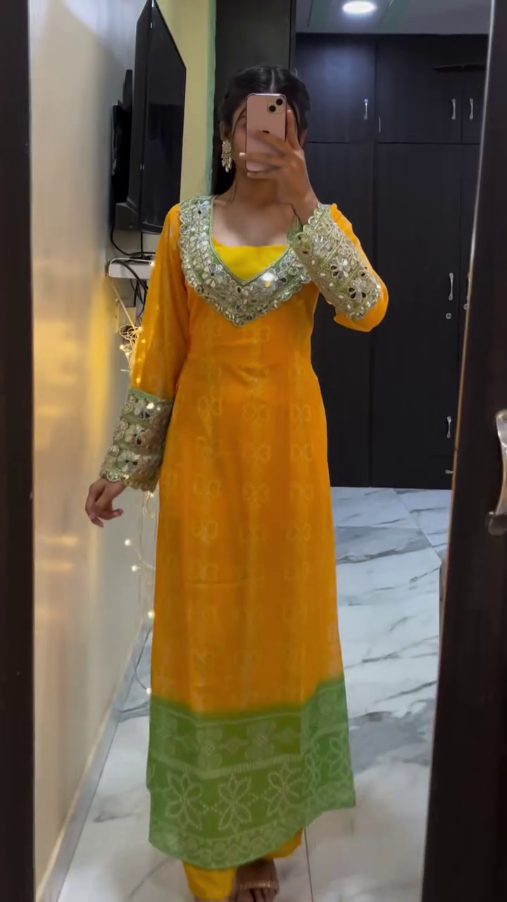 Sunlit Mustard Anarkali Suit
