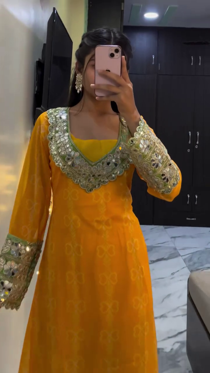 Sunlit Mustard Anarkali Suit