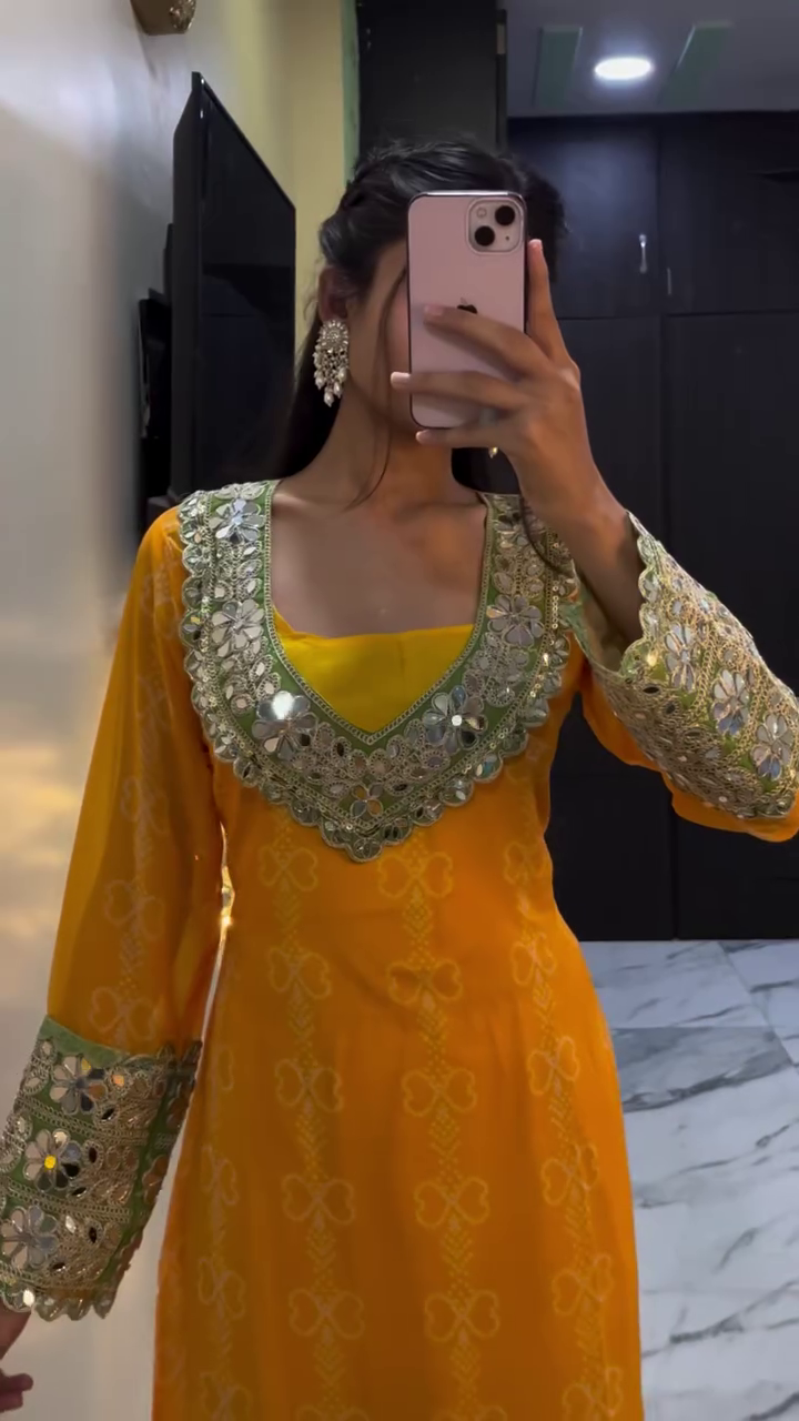 Sunlit Mustard Anarkali Suit