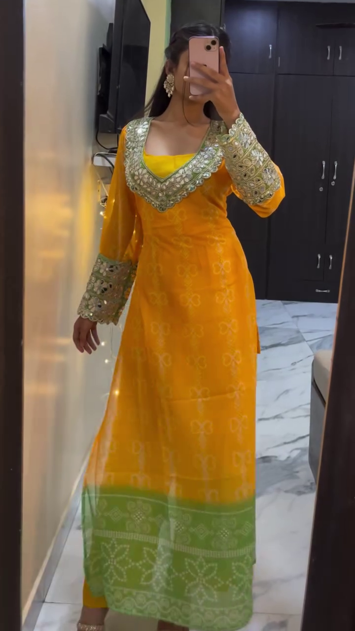 Sunlit Mustard Anarkali Suit